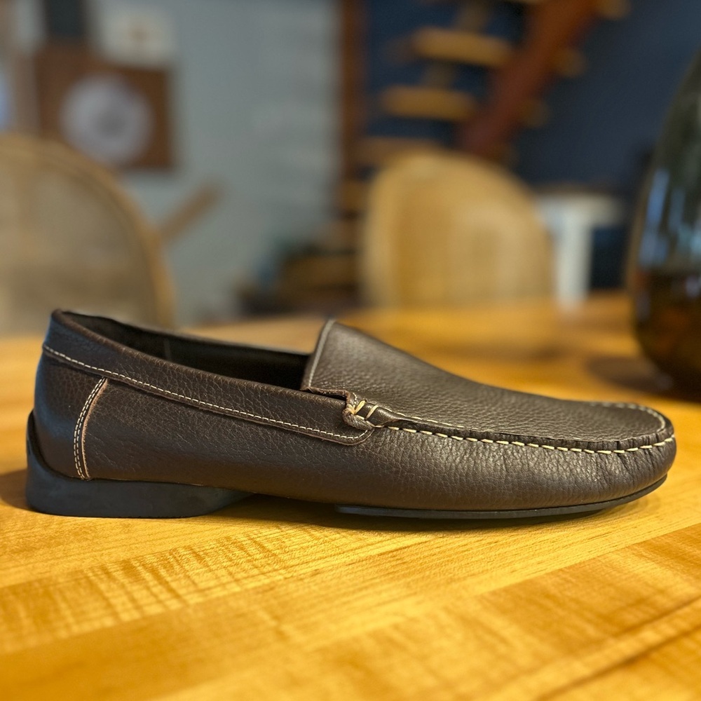 ASTON GREY Men’s Leather Nubuck Driving Loafers Shoes Slip Ons 12